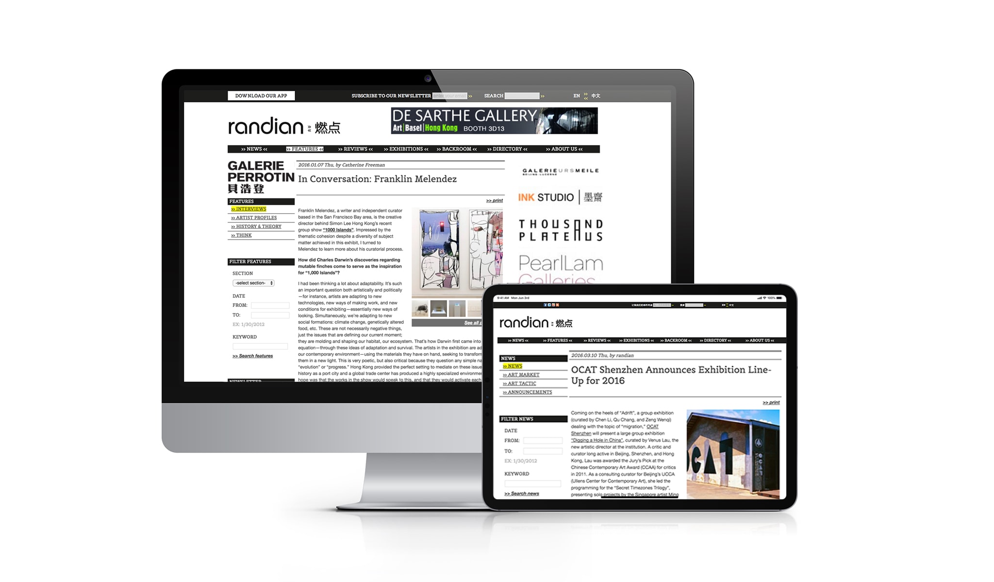 Randian Art Website Design